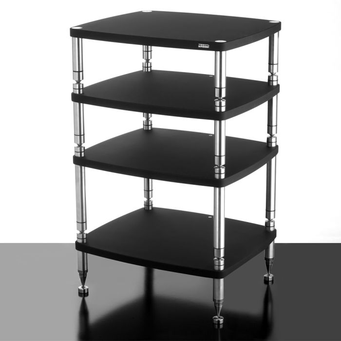 Solidsteel Hyperspike HF High-End 4-Shelf Audio Rack - Flat Black main product photo