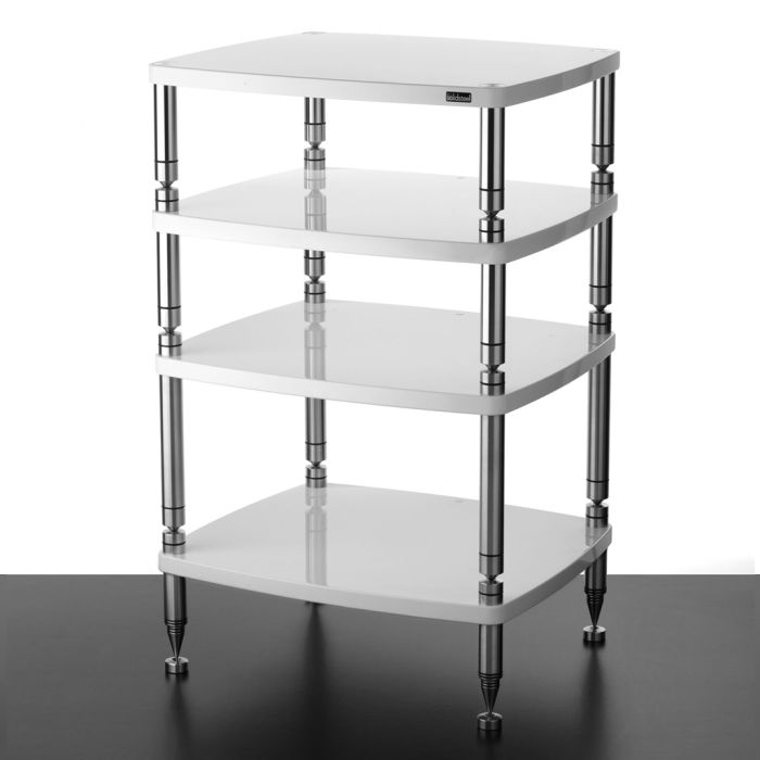 Solidsteel Hyperspike HF High-End 4-Shelf Audio Rack - Gloss White main product photo