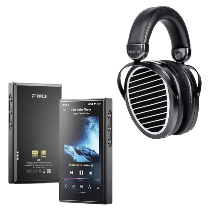 FiiO M21 Digital Audio Player with HiFiMan Edition XS Planar Headphones main product photo