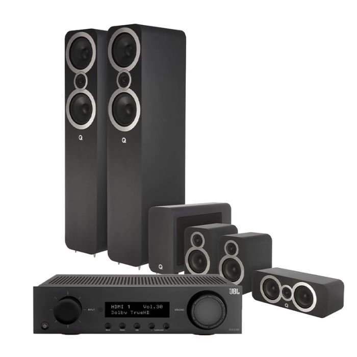 JBL MA310 5.1 4K AV Receiver with Q Acoustics 3050i Cinema Pack main product photo