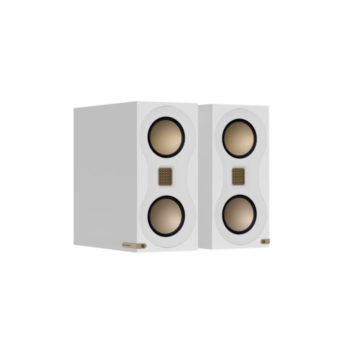 Monitor Audio Studio 89 Bookshelf Speakers - White main product photo