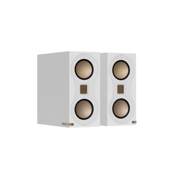 Nearly New - Monitor Audio Studio 89 Bookshelf Speakers - White main product photo