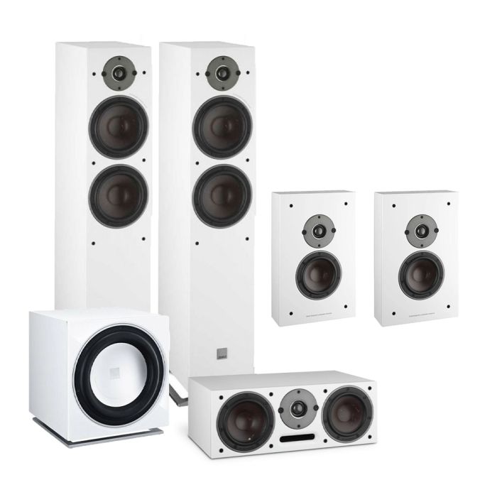 Dali Oberon 7 AV Speaker System with Oberon On-wall Speakers & E-9 F Sub - White (Vinyl) main product photo