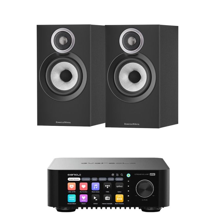 Eversolo Play Integrated Streaming Amplifier with Bowers & Wilkins 607 S3 Standmount Speakers main product photo
