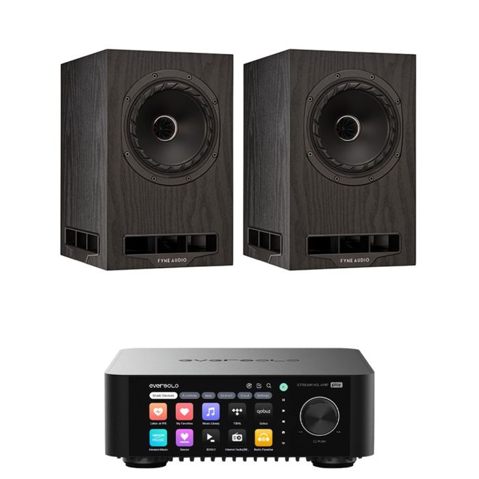 Eversolo Play Integrated Streaming Amplifier with Fyne Audio F5e Bookshelf Speakers main product photo
