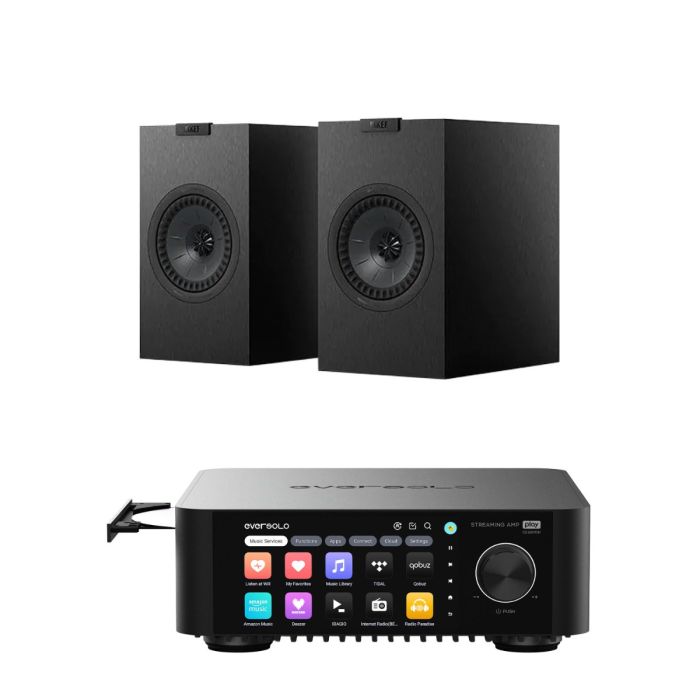 Eversolo Play CD Integrated Streaming Amplifier with KEF Q1 META Bookshelf Speakers main product photo