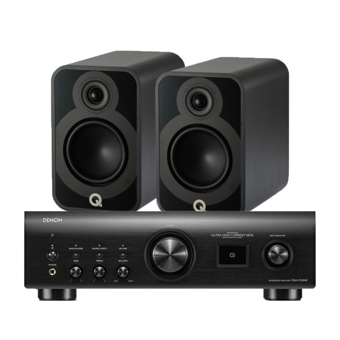 Denon PMA-1700NE Integrated Amplifier with Q Acoustics Q 5020 Bookshelf Speakers main product photo