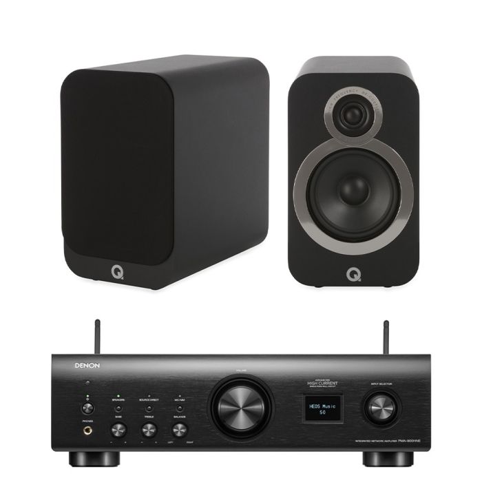 Denon PMA-900HNE Integrated Network Amplifier with Q Acoustics 3020i Bookshelf Speakers main product photo