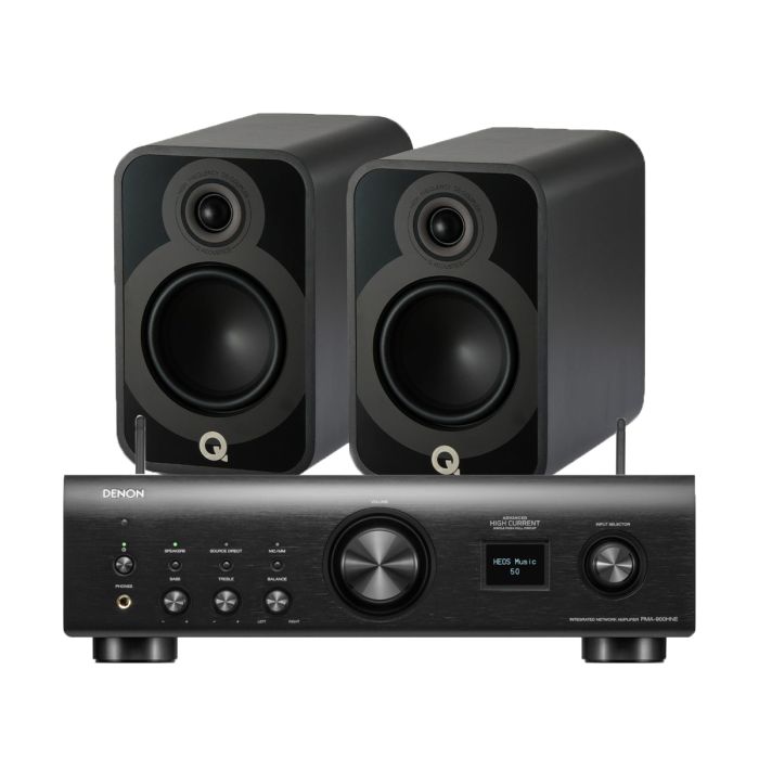 Denon PMA-900HNE Integrated Network Amplifier with Q Acoustics 5020 Bookshelf Speakers main product photo