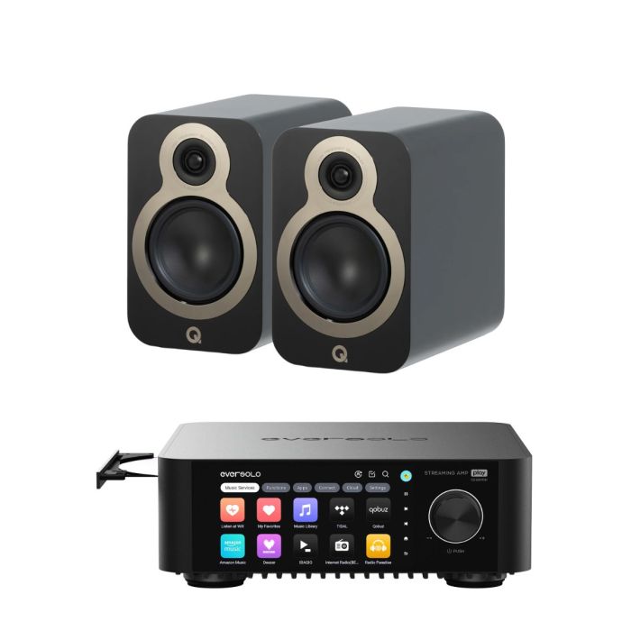 Eversolo Play CD Integrated Streaming Amplifier with Q Acoustics 3020c Bookshelf Speakers main product photo