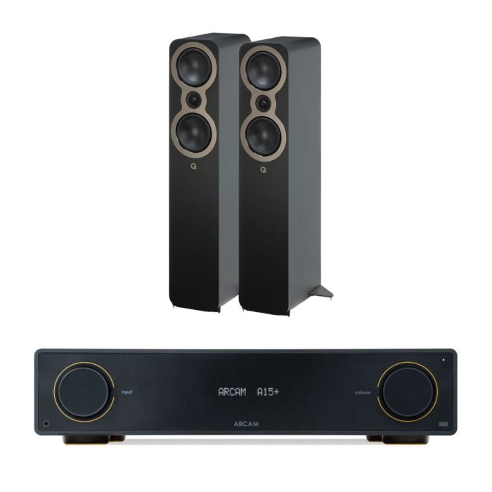 Arcam A15+ Integrated Amplifier with Q Acoustics 3050c Floorstanding Speakers main product photo
