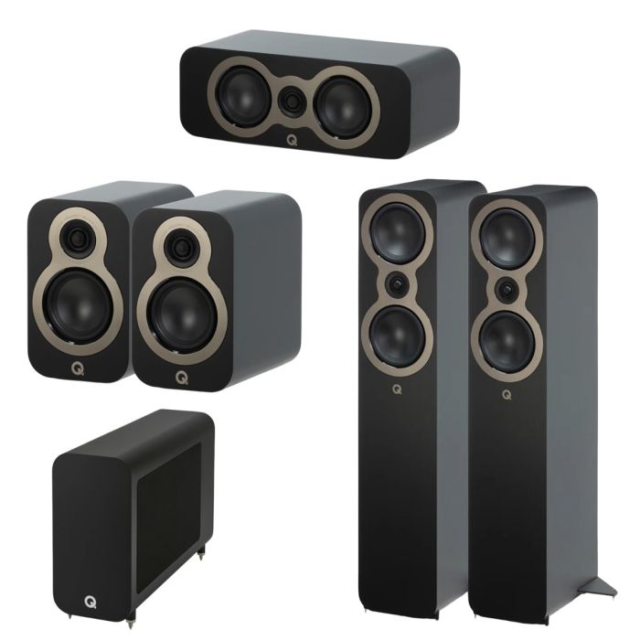 Q Acoustics 3050c 5.1 AV Speaker Package - Black main product photo