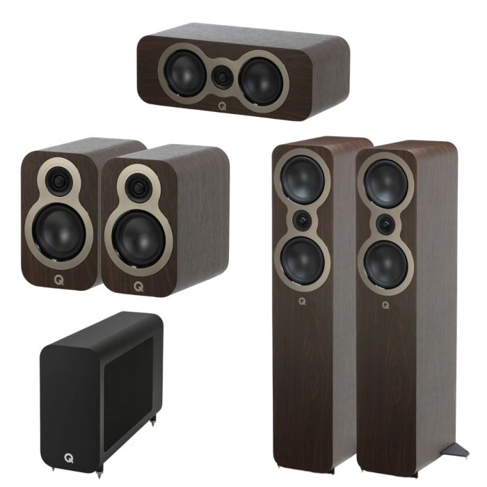 Q Acoustics 3050c 5.1 AV Speaker Package - Walnut main product photo