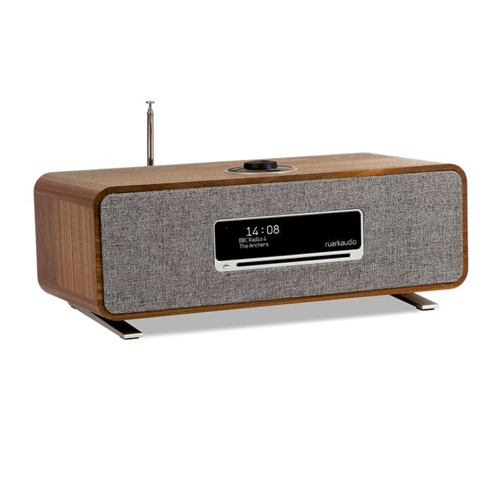 Ruark Audio R3S Wireless Music System - Rich Walnut Veneer with Lead Grey Fabric Grille main product photo