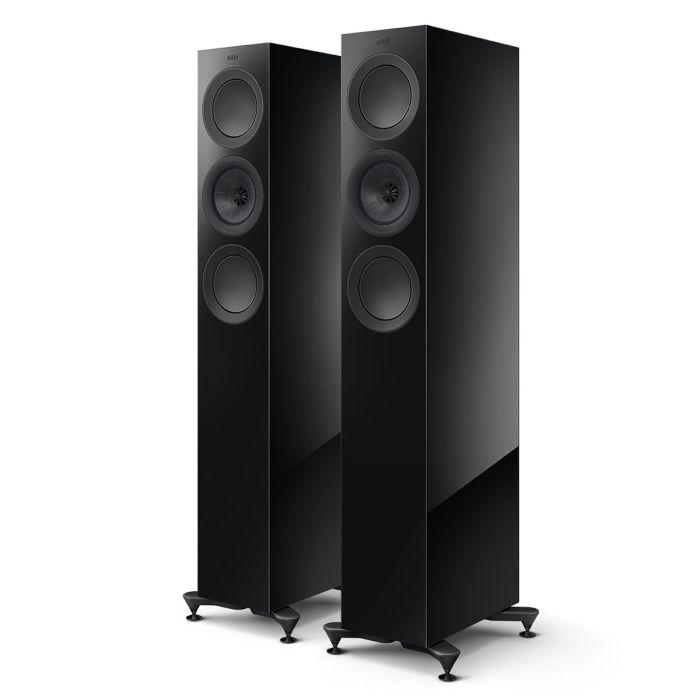 KEF R5 Meta Floorstanding Speakers - Black Gloss main product photo