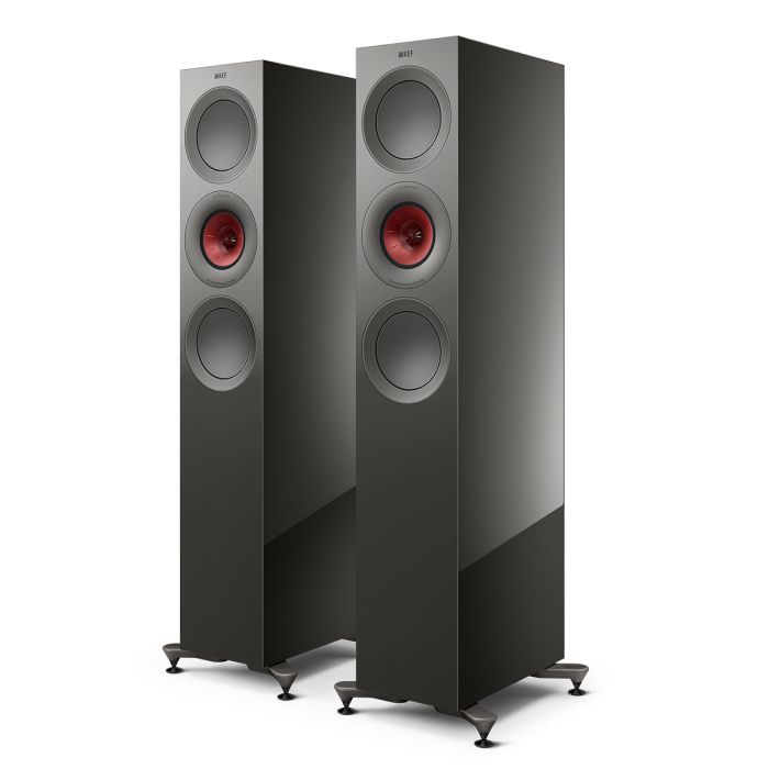 KEF R7 Meta Floorstanding Speakers - Titanium Gloss main product photo