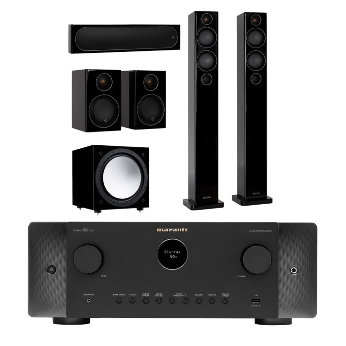 Marantz Cinema 60 DAB AV Receiver with Monitor Audio Radius 270 5.1 AV Speaker Package main product photo