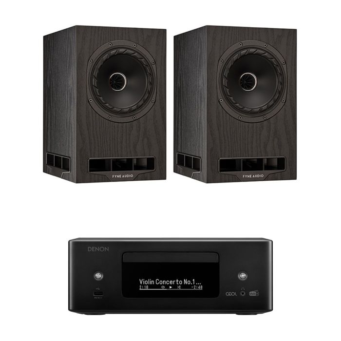Denon RCD-N12 DAB All-In-One System with Fyne Audio F5e Bookshelf Speakers main product photo