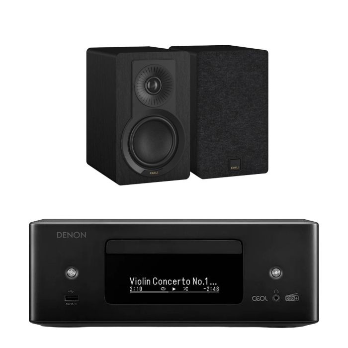 Denon RCD-N12 DAB All-In-One System with Dali Kupid Bookshelf Speakers main product photo