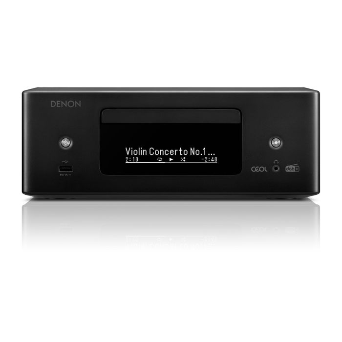 Denon RCD-N12 Mini All-In-One Hi-Fi System with CD Player & Radio with HEOS Built-in - Black main product photo