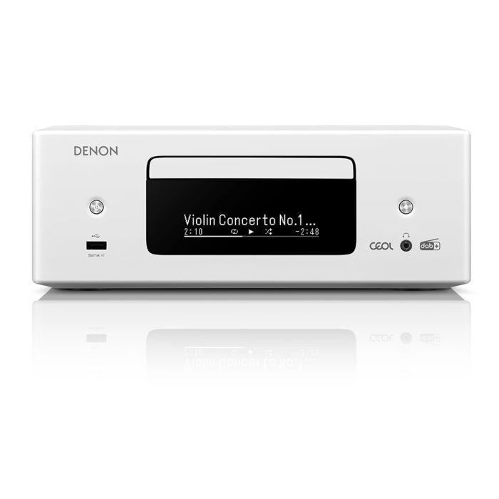Denon RCD-N12 Mini All-In-One Hi-Fi System with CD Player & Radio with HEOS Built-in - White main product photo