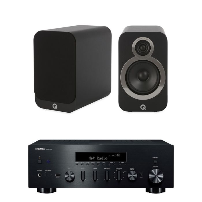 Yamaha R-N600A Network Receiver with Q Acoustics 3020i Bookshelf Speakers main product photo