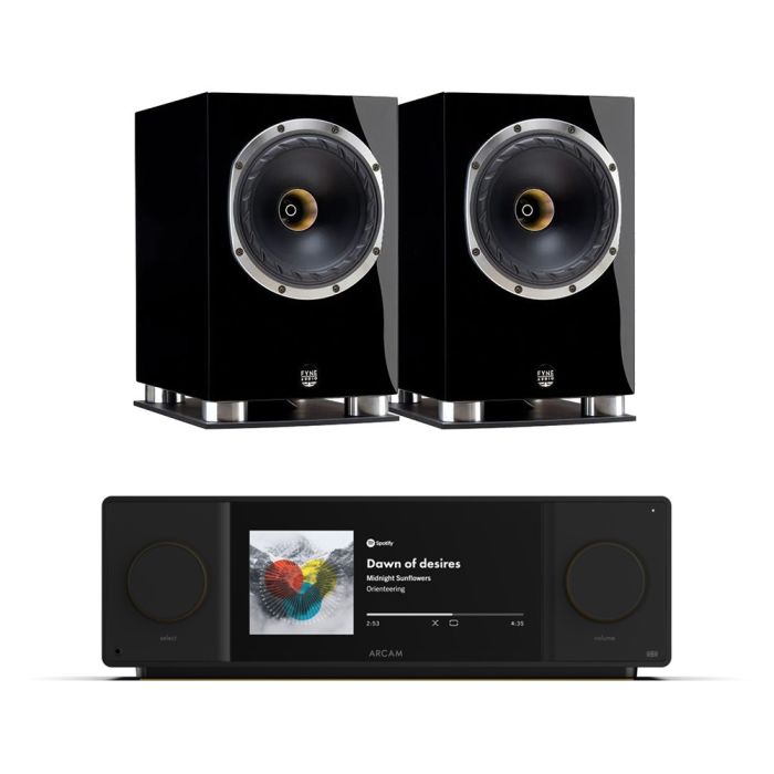 Arcam Radia SA45 Streaming Amplifier with Fyne Audio F500SP Bookshelf Speakers main product photo