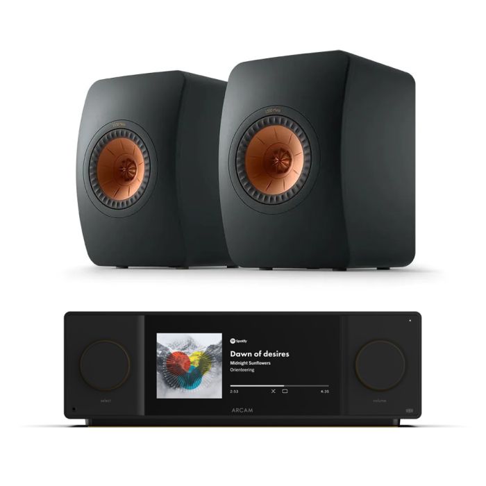 Arcam Radia SA45 Streaming Amplifier with KEF LS50 Meta Bookshelf Speakers main product photo