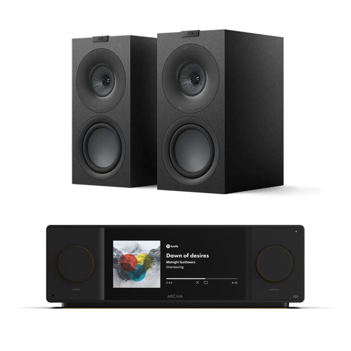 Arcam Radia SA45 Streaming Amplifier with KEF Q Concerto META Bookshelf Speakers main product photo