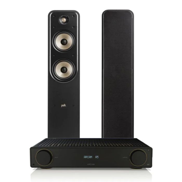 Arcam Radia A5 Integrated Amplifier with Polk Signature Elite ES55 Floorstanding Speakers main product photo