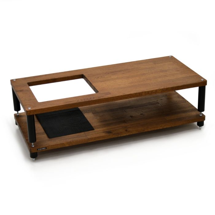 Atacama Apollo Storm 10 with Vinyl Storage Two Tier Rack - Dark Oak / Black main product photo