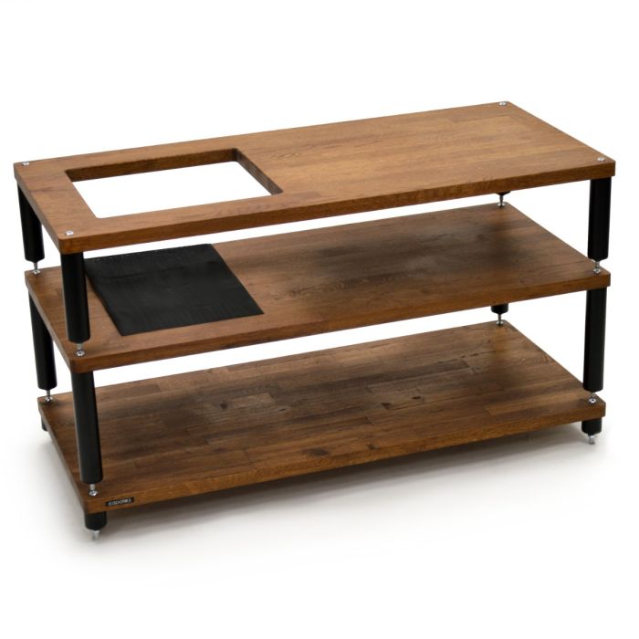 Atacama Apollo Storm 10 with Vinyl Storage Three Tier Rack - Dark Oak / Black main product photo