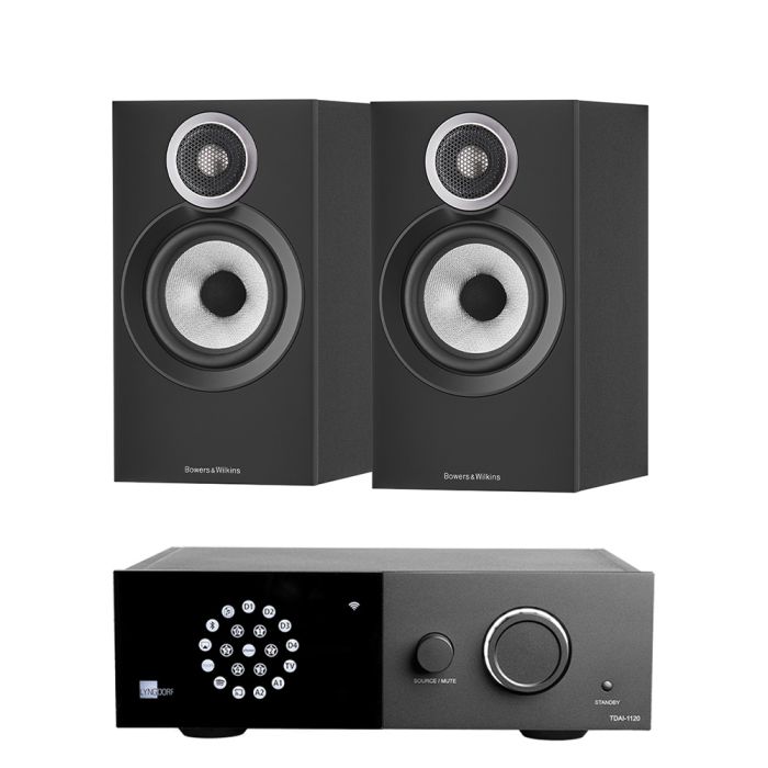 Lyngdorf TDAI-1120 2-Channel Streaming Amplifier with Bowers & Wilkins 607 S3 Standmount Speakers main product photo