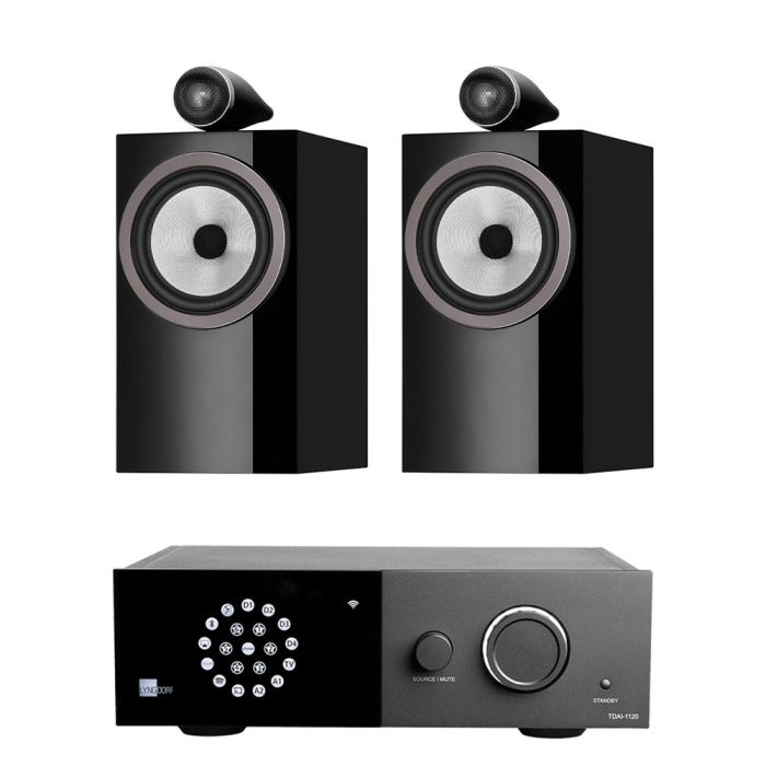 Lyngdorf TDAI-1120 2-Channel Streaming Amplifier with Bowers & Wilkins 705 S3 Standmount Speakers main product photo