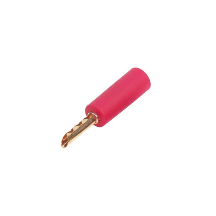 BFA Style Gold Plated 4mm Banana Plug with Twin Screw Option - Red main product photo