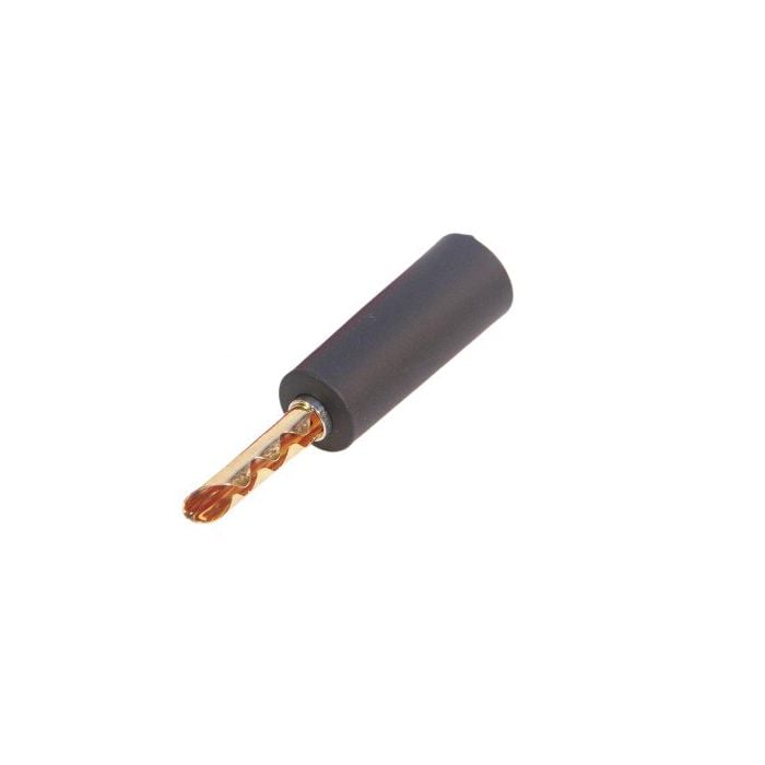 BFA Style Gold Plated 4mm Banana Plug with Twin Screw Option - Black main product photo