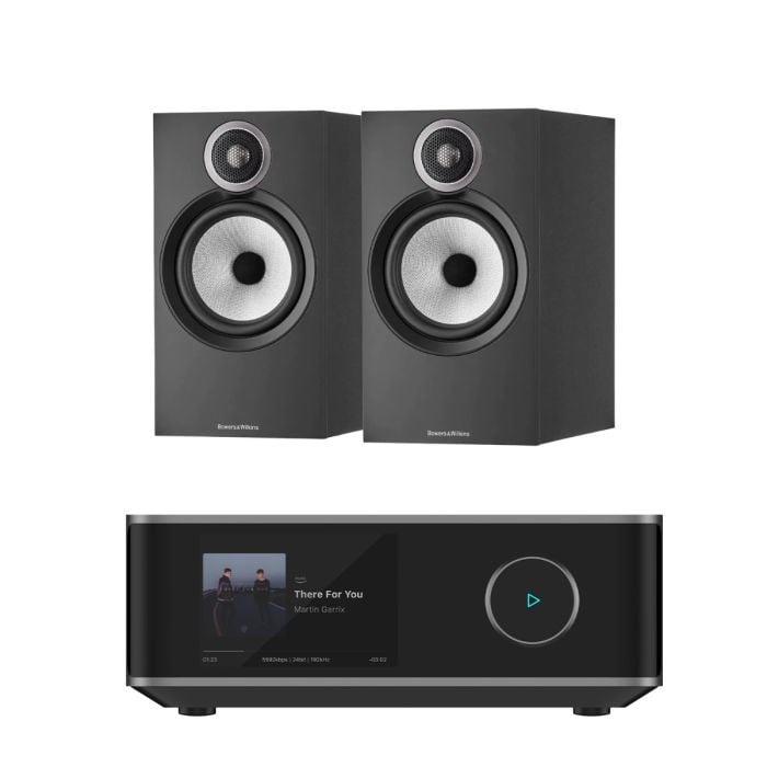 WiiM Amp Ultra Streaming Amplifier with Bowers & Wilkins 606 S3 Bookshelf Speakers main product photo