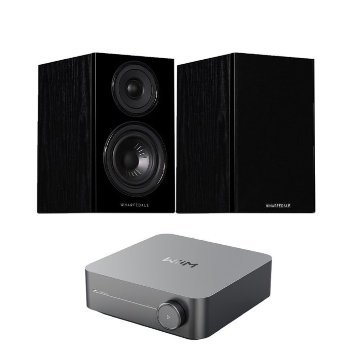 WiiM Stereo Amplifier with Wharfedale Diamond 12.1 Bookshelf Speakers main product photo