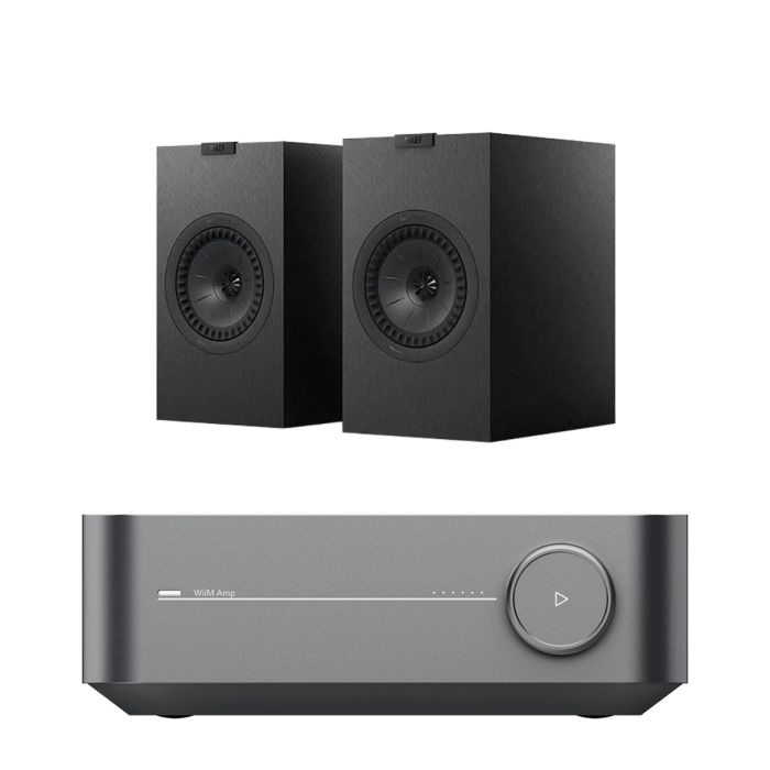 WiiM Amp Integrated Streaming Amplifier with KEF Q3 META Bookshelf Speakers main product photo