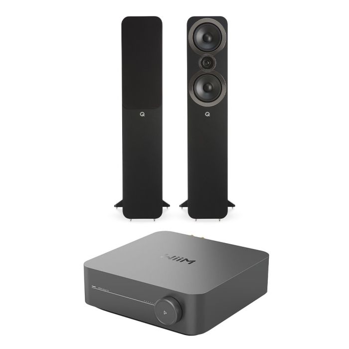 WiiM Amp Pro Streaming Amplifier with Q Acoustics 3050i Floorstanding Speakers main product photo