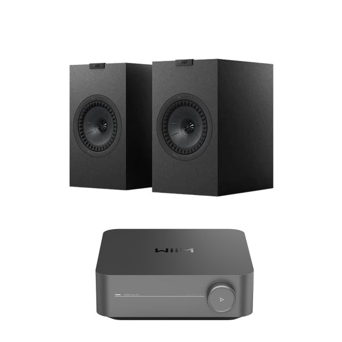 WiiM Amp Pro Streaming Amplifier with KEF Q3 META Bookshelf Speakers main product photo