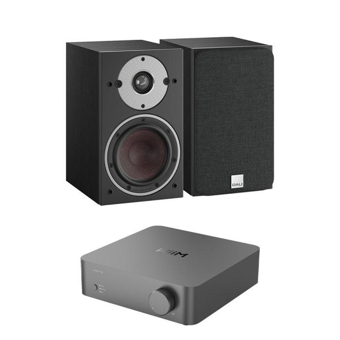 WiiM Vibelink Amp with Dali Oberon 1 Bookshelf Speakers main product photo