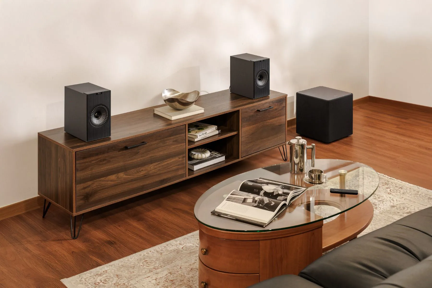 KEF Coda W Wireless Bookshelf Speaker System - Dark Titanium