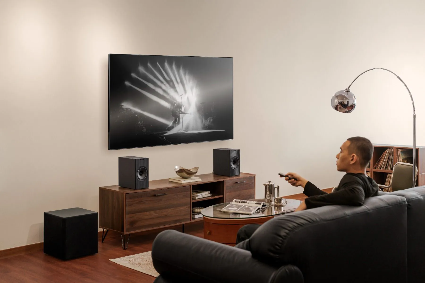 KEF Coda W Wireless Bookshelf Speaker System - Dark Titanium
