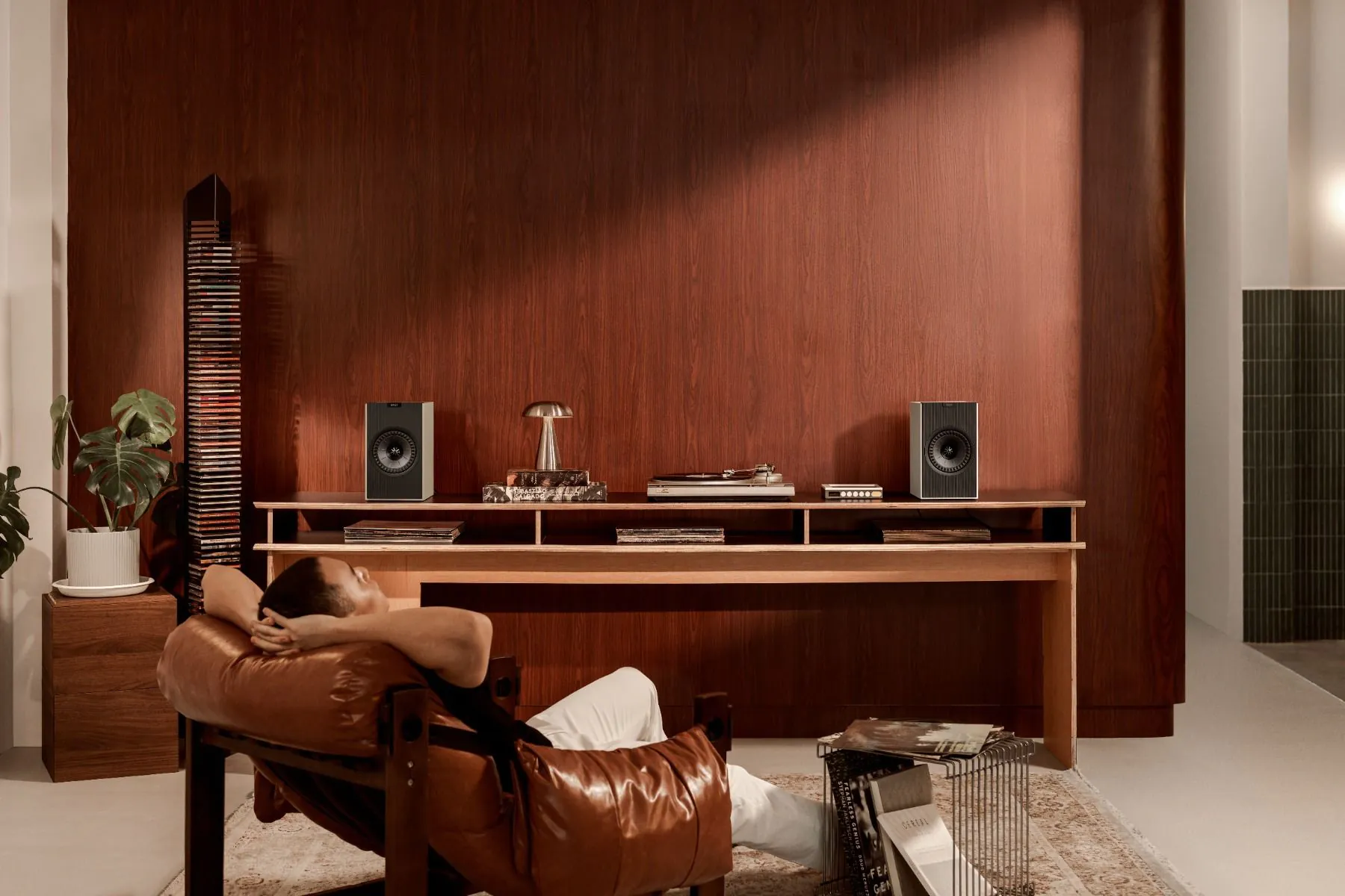 KEF Coda W Wireless Bookshelf Speaker System - Nickel Grey