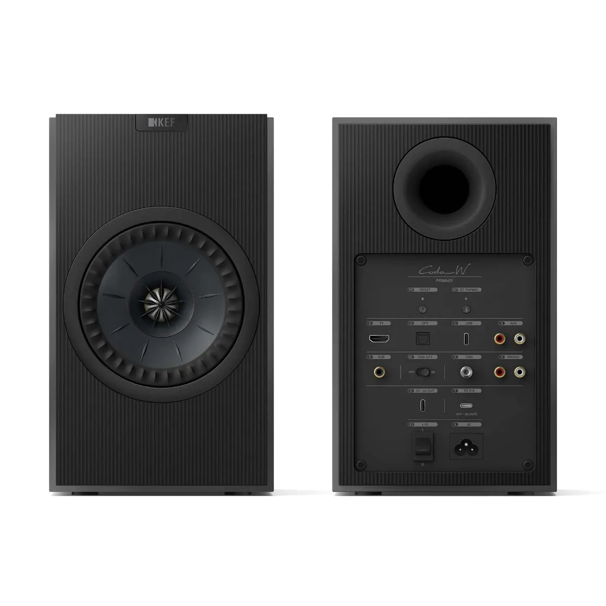 KEF Coda W Wireless Bookshelf Speaker System - Dark Titanium