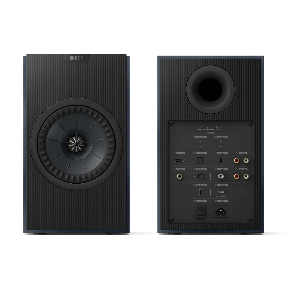 KEF Coda W Wireless Bookshelf Speaker System - Midnight Blue