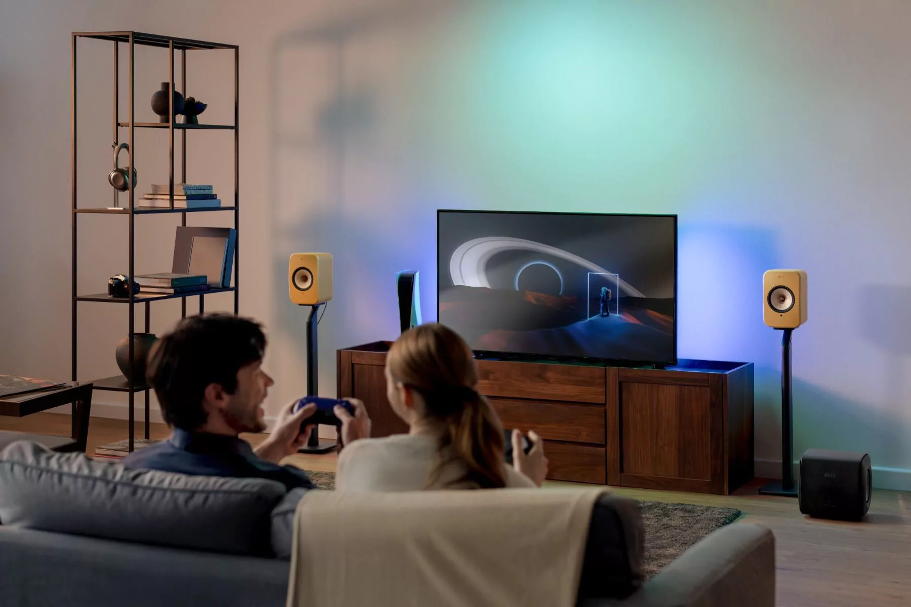 Беспроводная Акустическая система KEF LSX II Для Книжных Полок - Amber Haze
