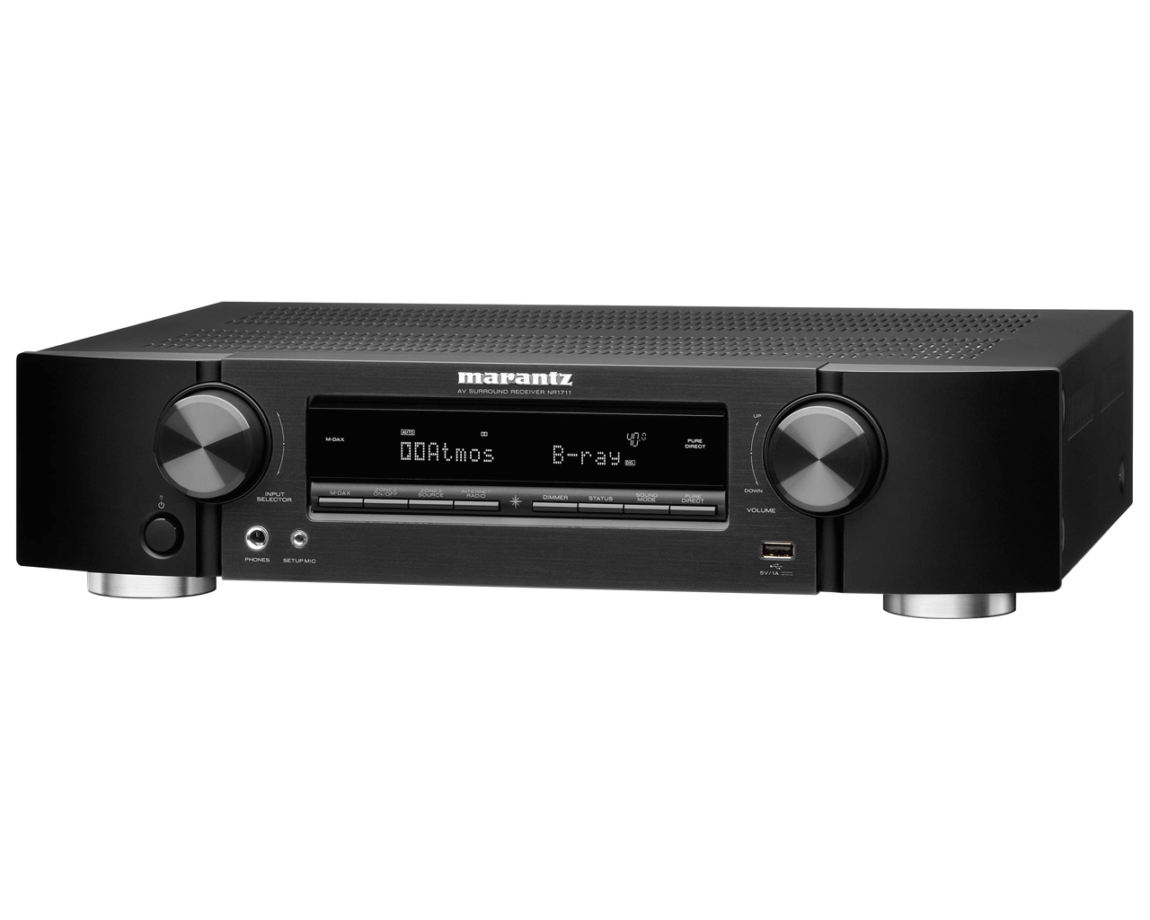 Marantz NR1711 Slim 7.2ch 8K AV Receiver Black with Bowers & Wilkins BW606AVB S2 Anniversary Edition Speaker Package Black
