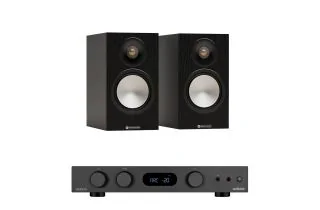 Audiolab 6000A MKII Integrated Amplifier with Monitor Audio Bronze 50 7G Bookshelf Speakers